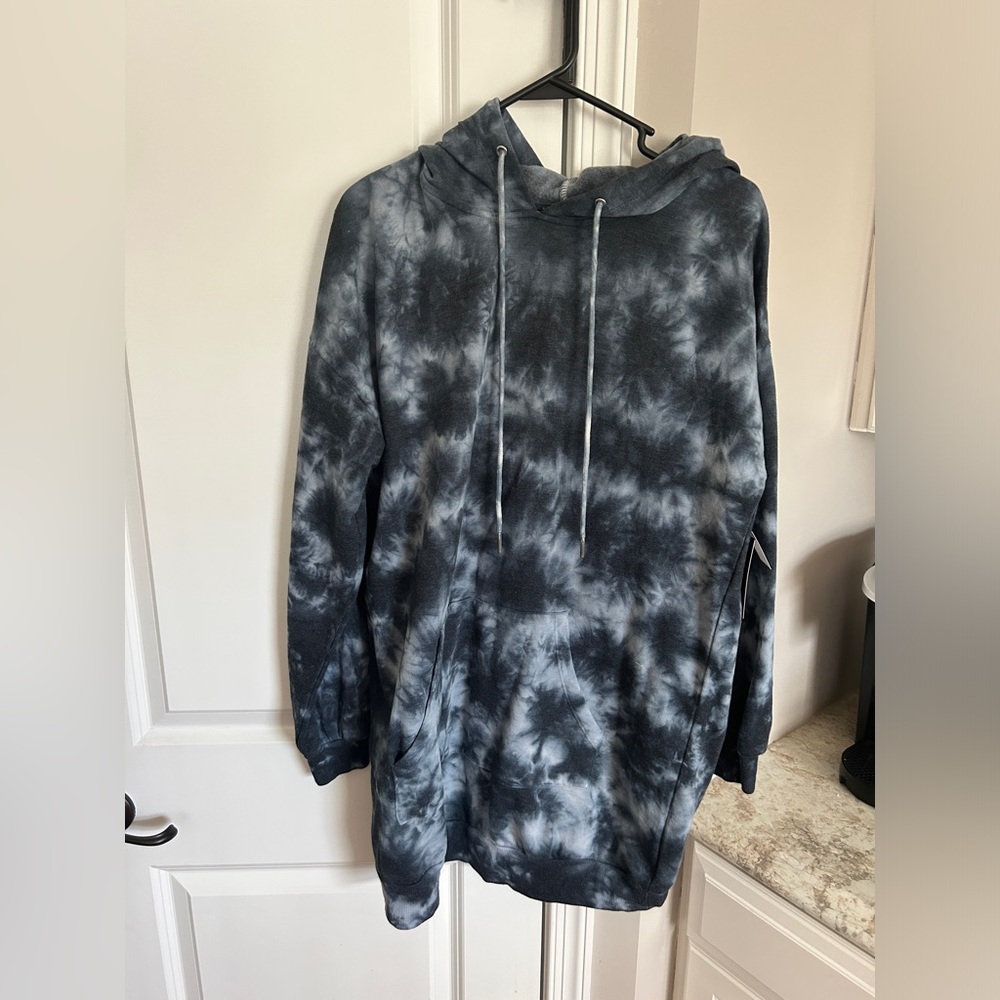 No Boundaries Tie Dye Hooded Sweatshirt Dress NWT Large